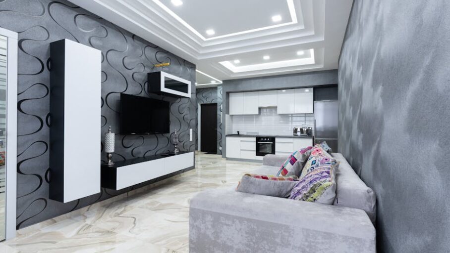 Ściana TV w salonie 16-25 m2: układ, okablowanie i zabudowa RTV krok po kroku